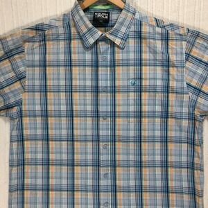 South Pole Plaid Button‎ Up Short Sleeve Casual Shirt Menswear XL